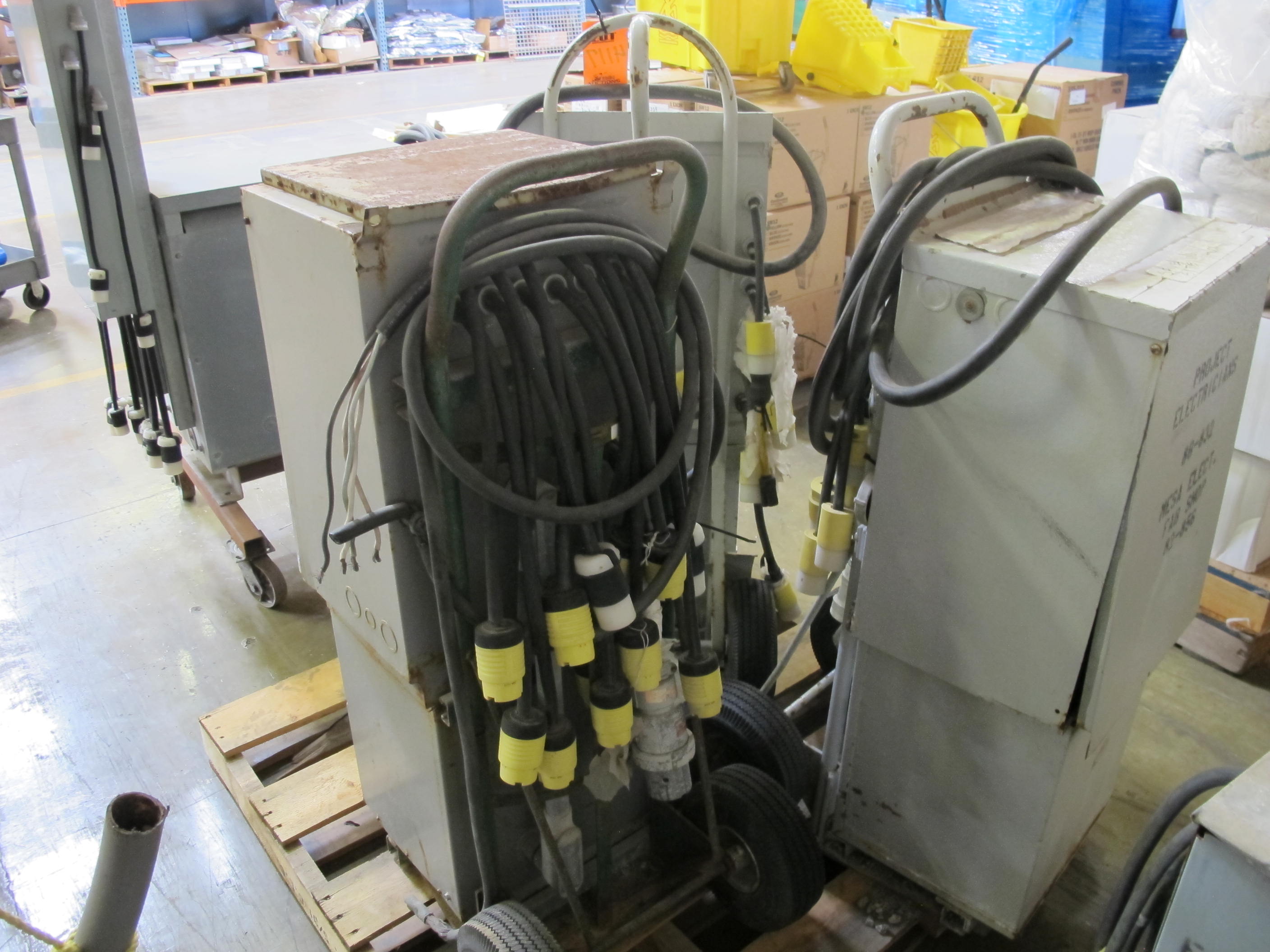 (3) ELECTRICAL CABINETS/POWER SUPPLIES WITH SQUARE-D CIRCUIT BREAKERS. LOADING & HANDLING FEE $15-4117